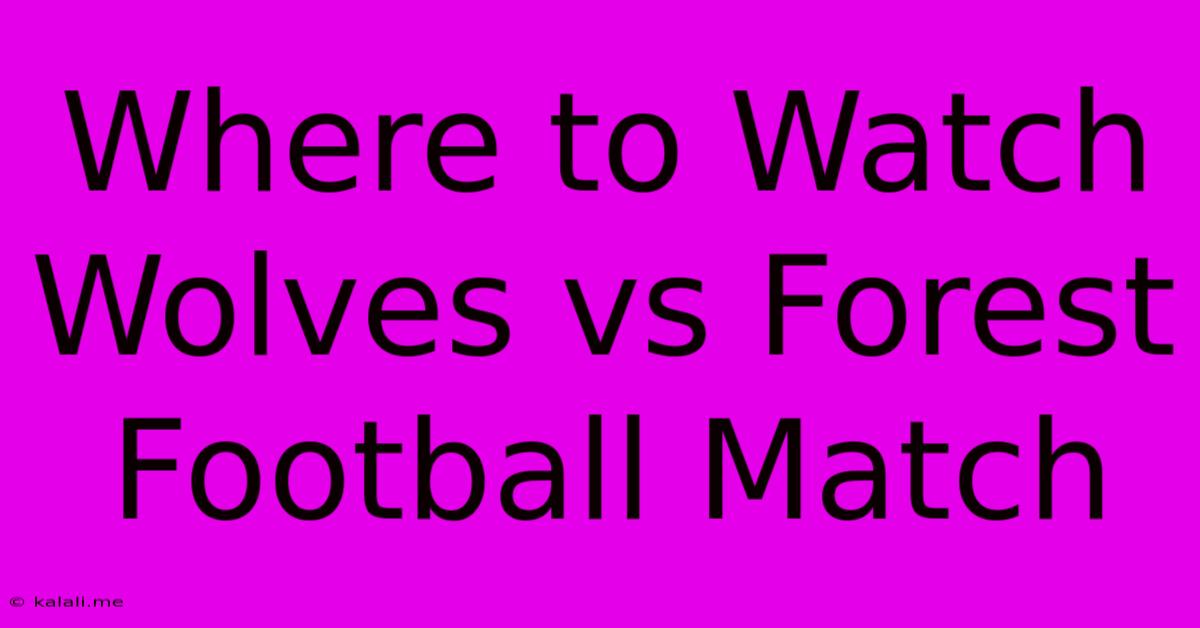 Where To Watch Wolves Vs Forest Football Match