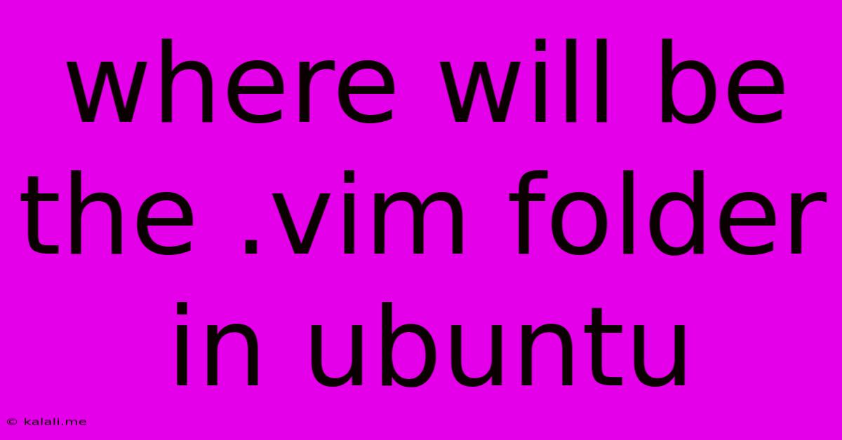 Where Will Be The .vim Folder In Ubuntu