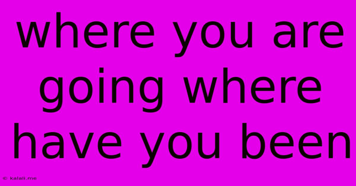 Where You Are Going Where Have You Been