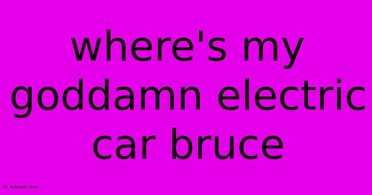 Where's My Goddamn Electric Car Bruce
