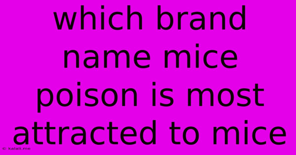 Which Brand Name Mice Poison Is Most Attracted To Mice