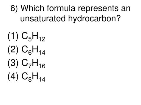 Which Formula Represents An Unsaturated Hydrocarbon