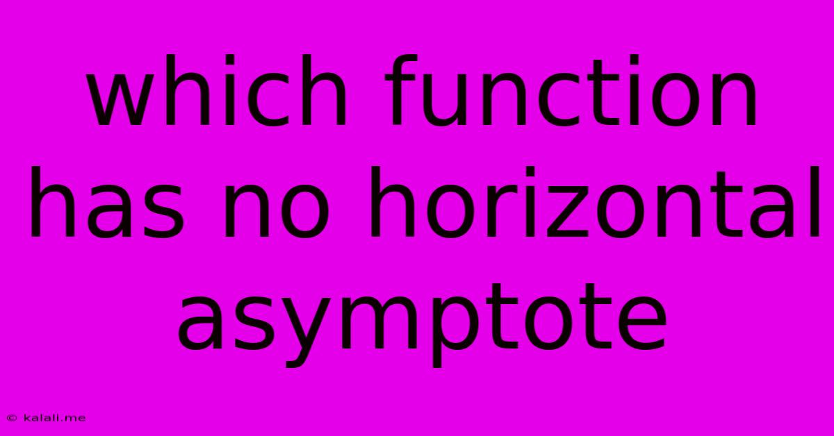 Which Function Has No Horizontal Asymptote