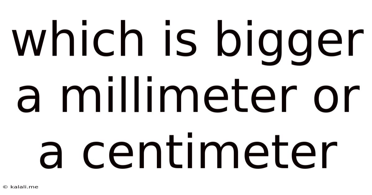 Which Is Bigger A Millimeter Or A Centimeter