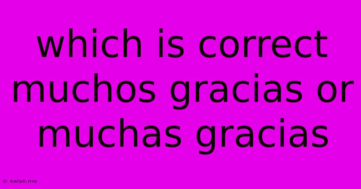 Which Is Correct Muchos Gracias Or Muchas Gracias