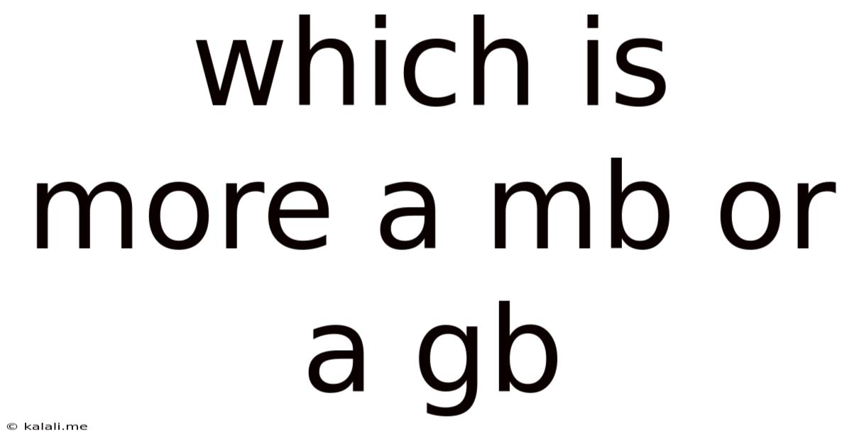 Which Is More A Mb Or A Gb