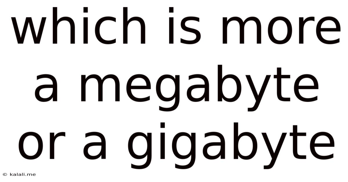 Which Is More A Megabyte Or A Gigabyte