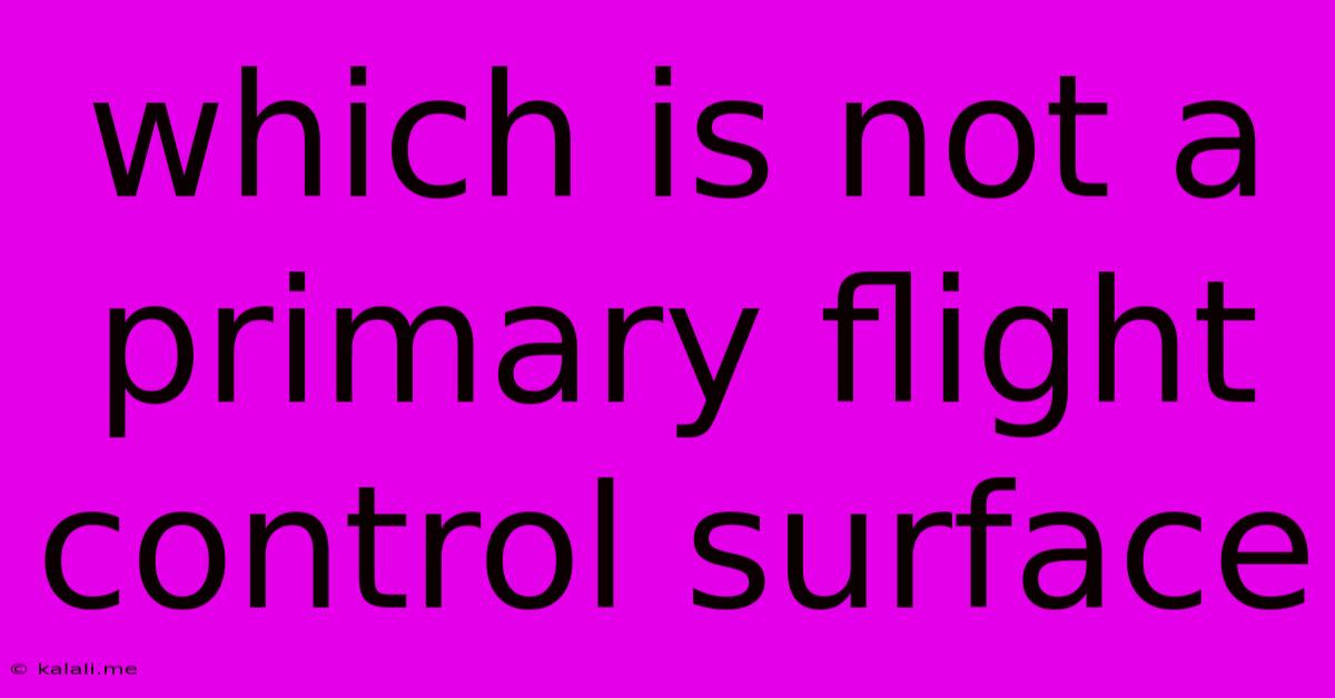 Which Is Not A Primary Flight Control Surface