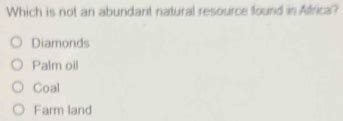 Which Is Not An Abundant Natural Resource Found In Africa