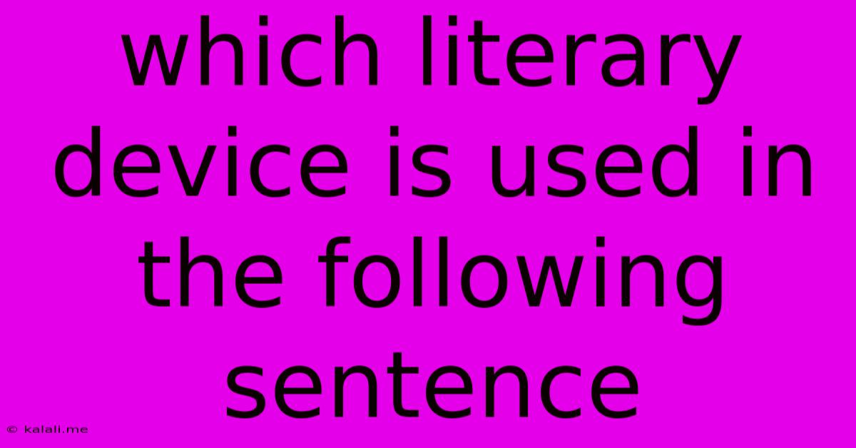 Which Literary Device Is Used In The Following Sentence