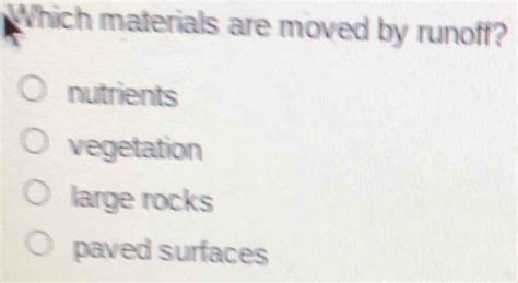 Which Materials Are Moved By Runoff