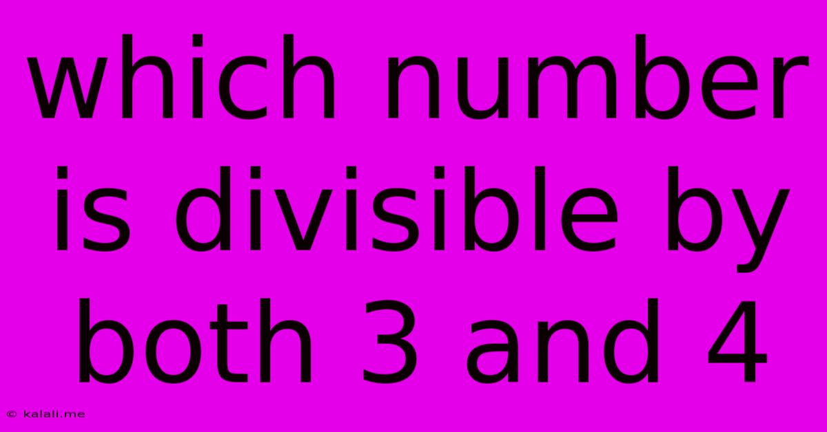 Which Number Is Divisible By Both 3 And 4