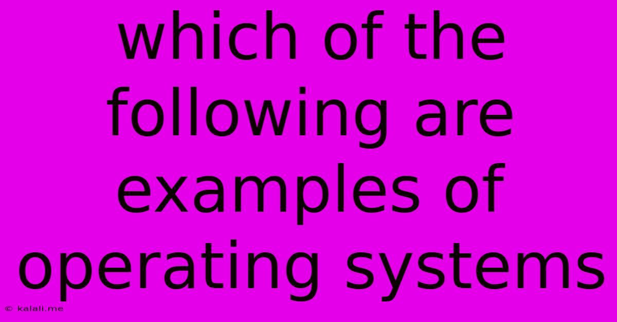 Which Of The Following Are Examples Of Operating Systems