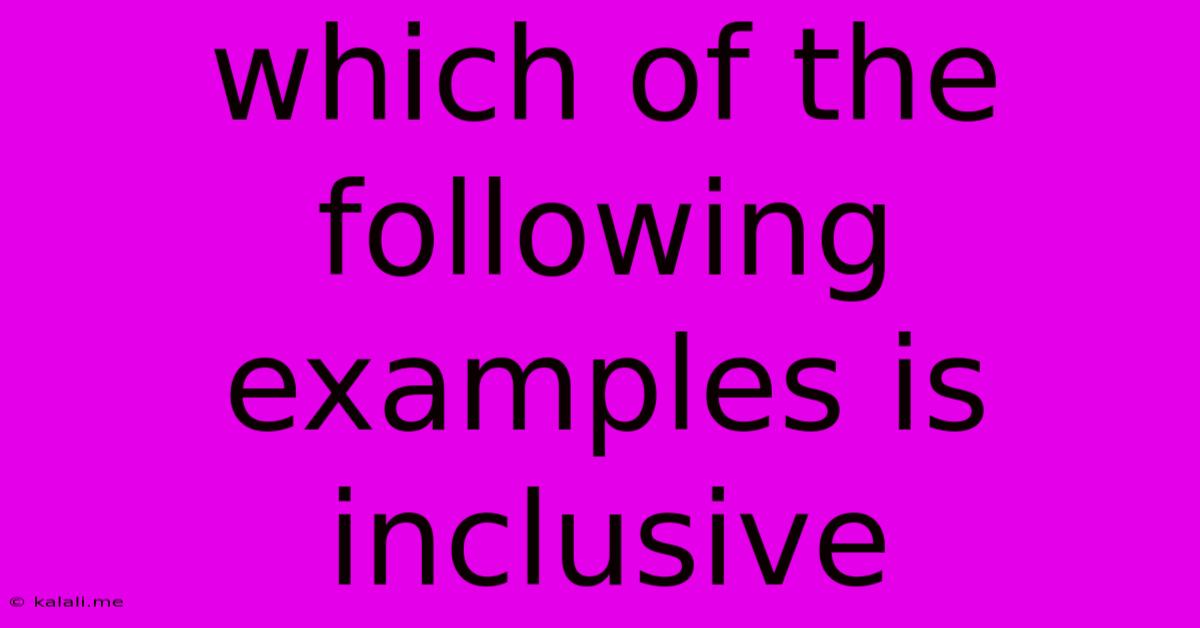 Which Of The Following Examples Is Inclusive