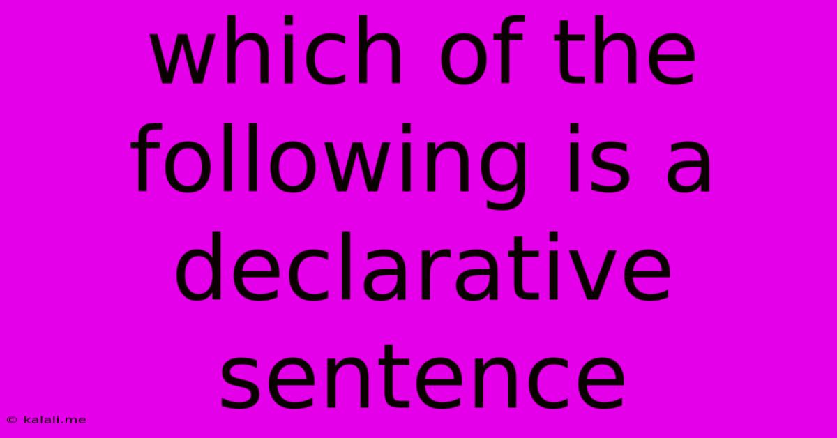 Which Of The Following Is A Declarative Sentence
