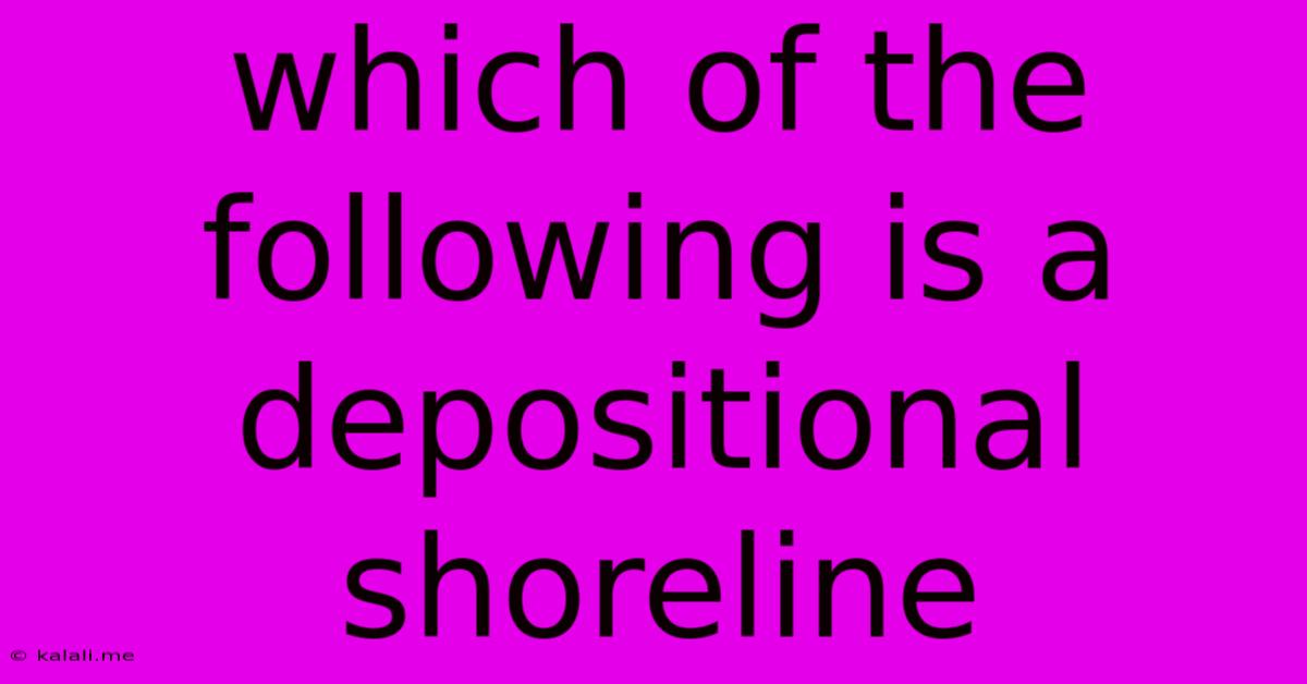 Which Of The Following Is A Depositional Shoreline