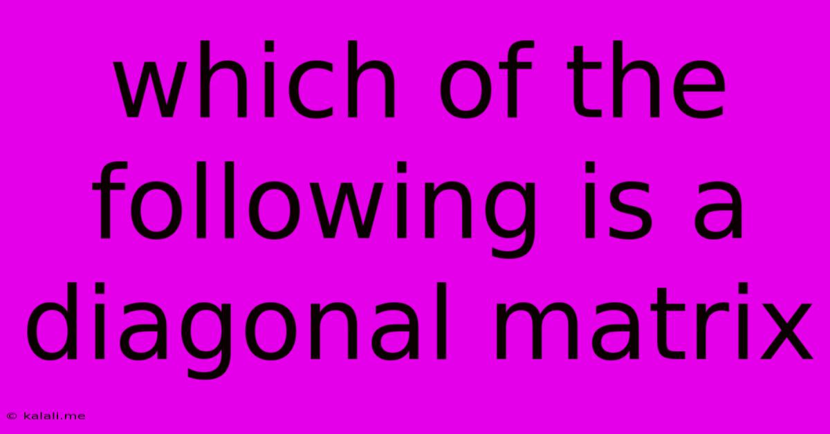 Which Of The Following Is A Diagonal Matrix