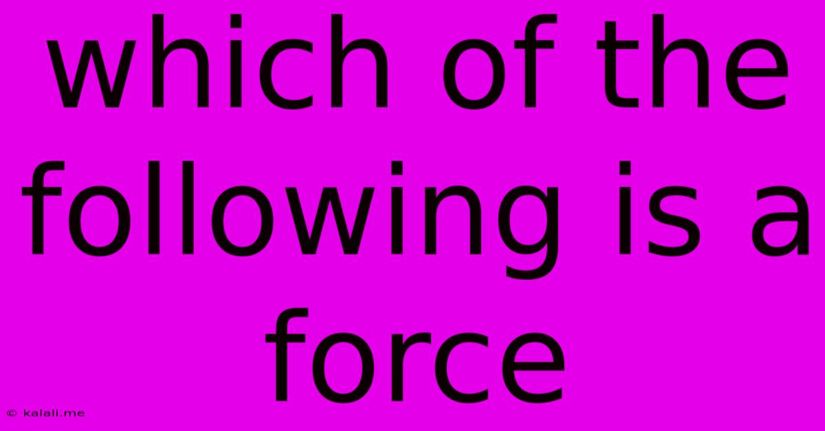 Which Of The Following Is A Force