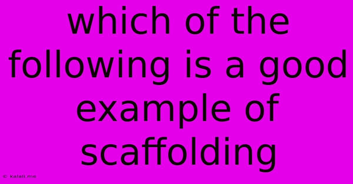 Which Of The Following Is A Good Example Of Scaffolding