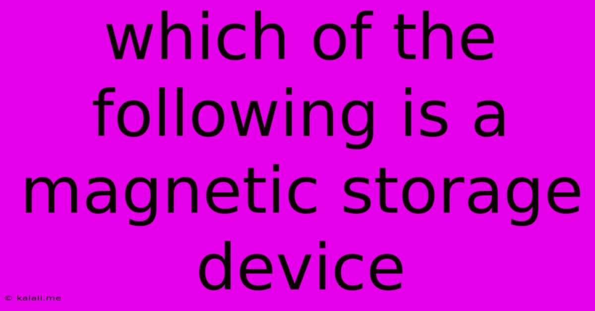 Which Of The Following Is A Magnetic Storage Device