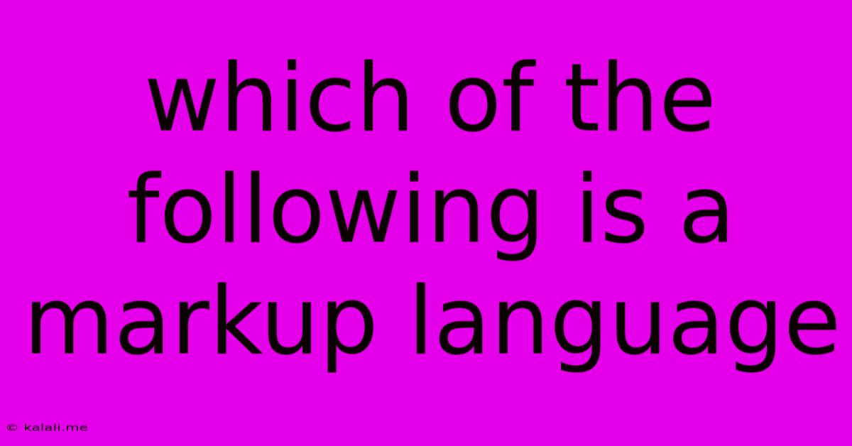 Which Of The Following Is A Markup Language