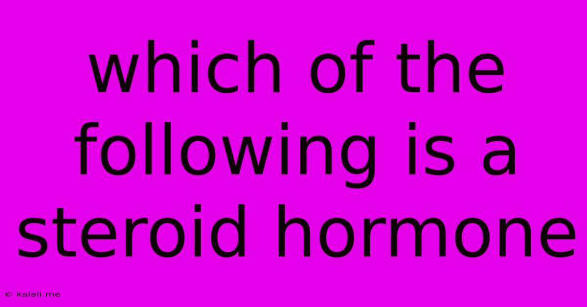 Which Of The Following Is A Steroid Hormone