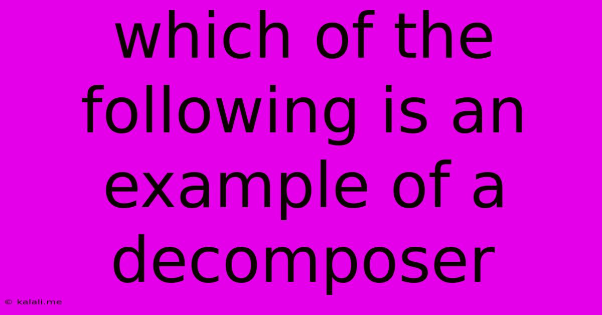 Which Of The Following Is An Example Of A Decomposer