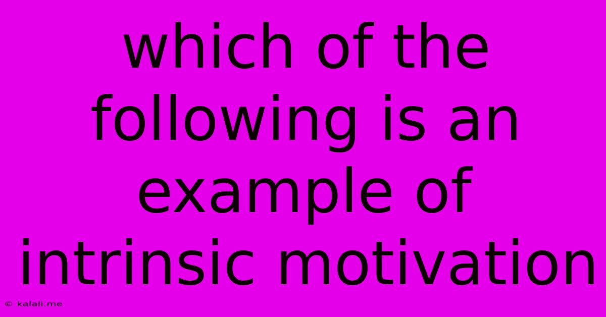 Which Of The Following Is An Example Of Intrinsic Motivation