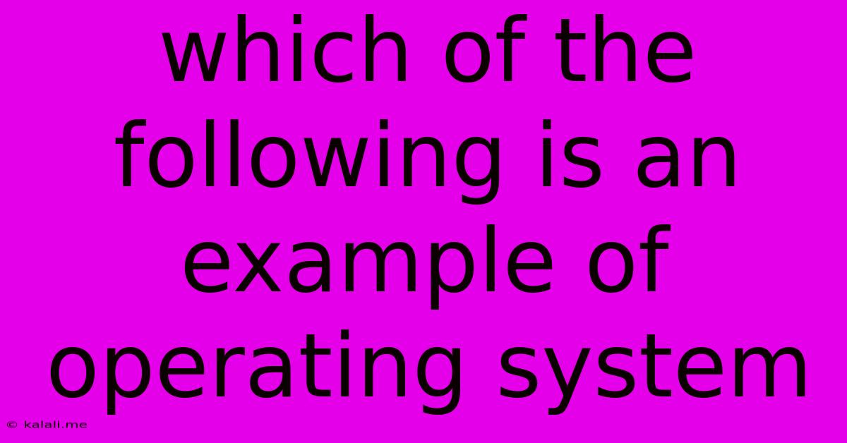 Which Of The Following Is An Example Of Operating System