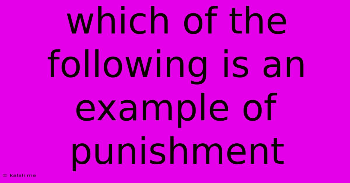 Which Of The Following Is An Example Of Punishment