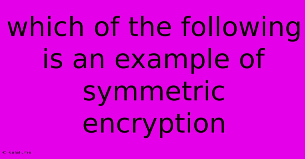 Which Of The Following Is An Example Of Symmetric Encryption