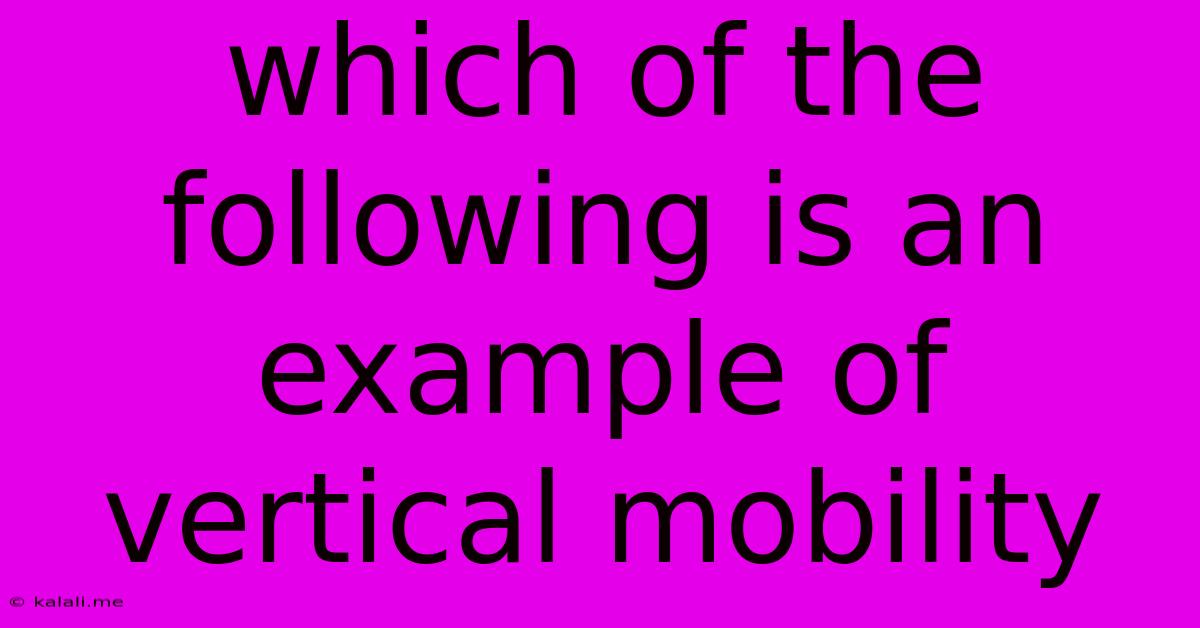 Which Of The Following Is An Example Of Vertical Mobility
