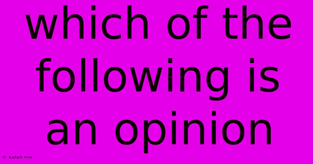 Which Of The Following Is An Opinion