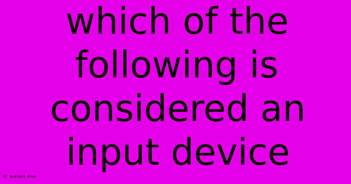 Which Of The Following Is Considered An Input Device