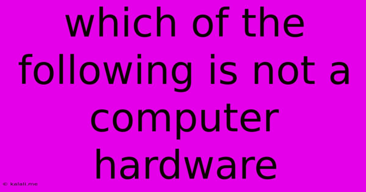 Which Of The Following Is Not A Computer Hardware