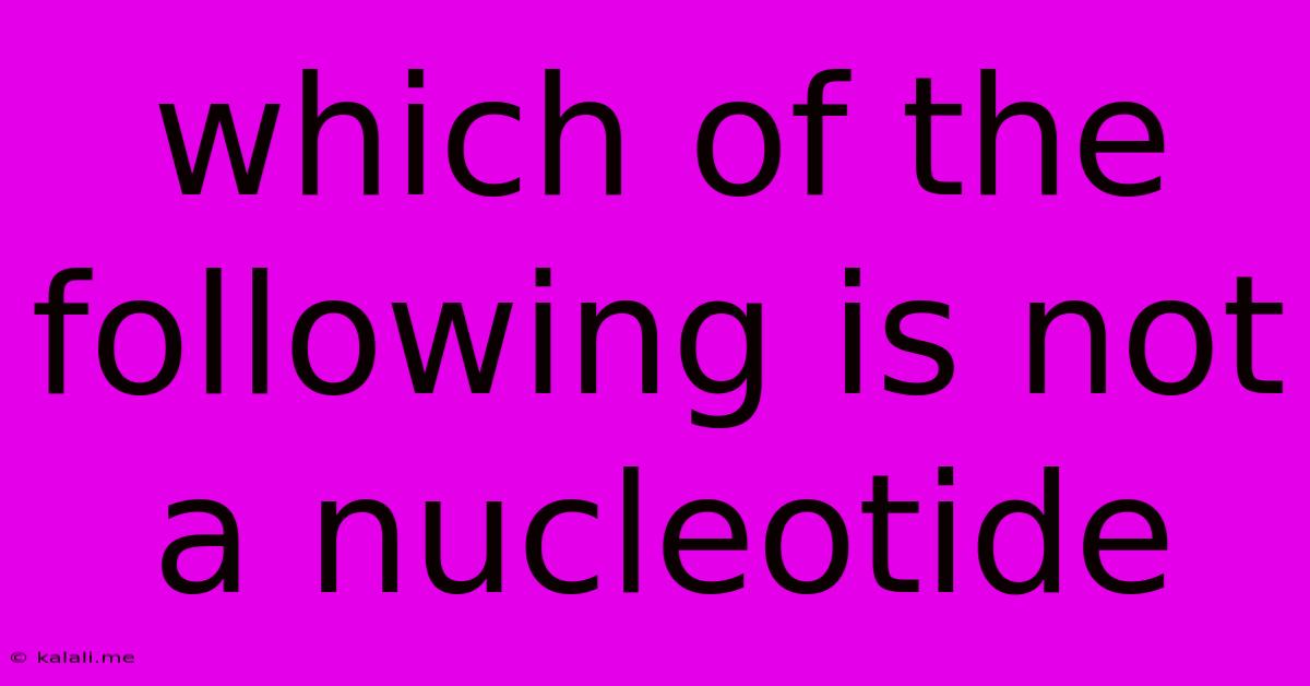 Which Of The Following Is Not A Nucleotide