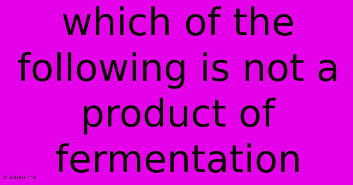 Which Of The Following Is Not A Product Of Fermentation