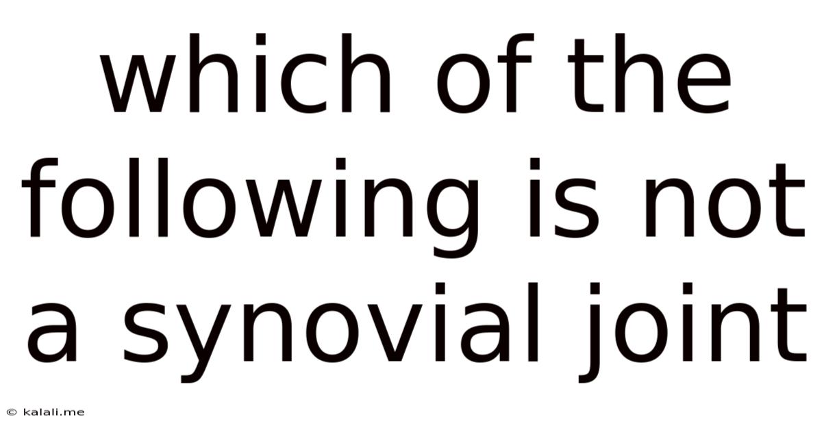 Which Of The Following Is Not A Synovial Joint
