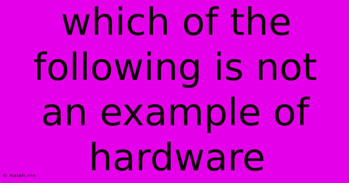 Which Of The Following Is Not An Example Of Hardware