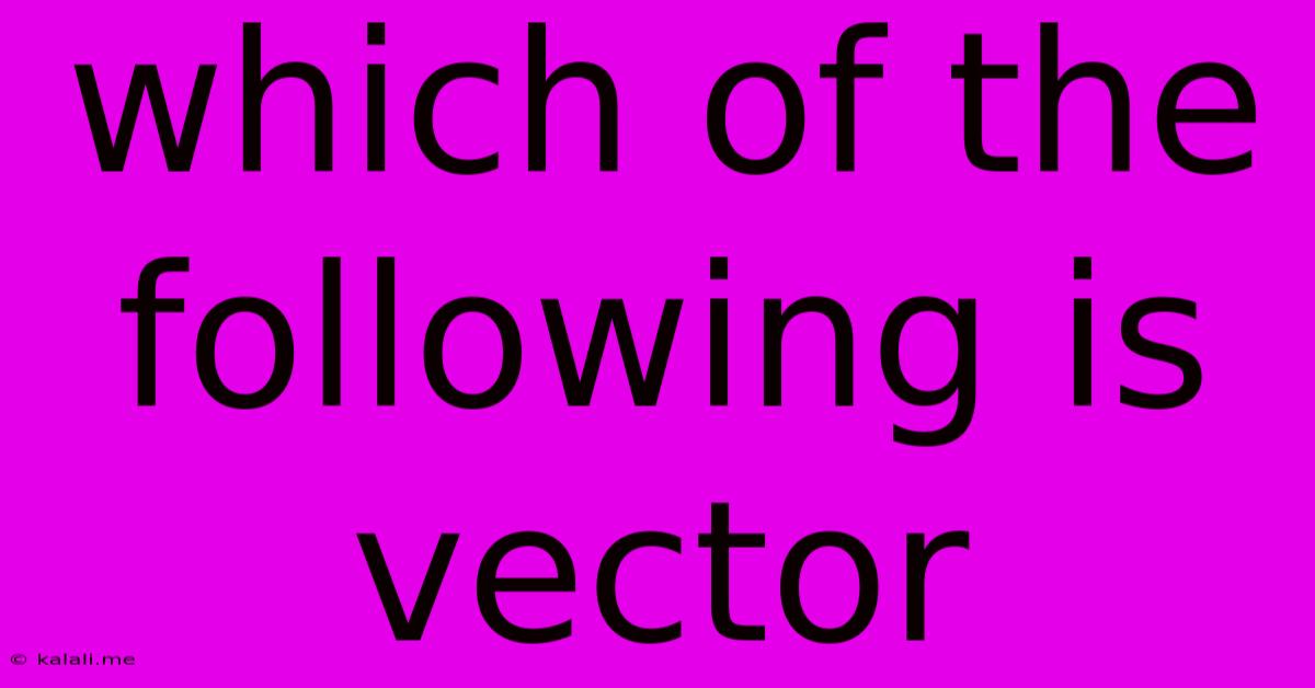 Which Of The Following Is Vector