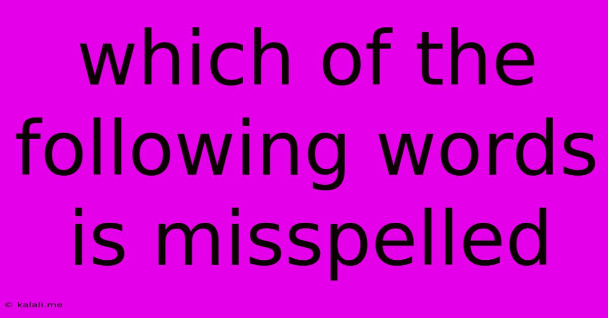 Which Of The Following Words Is Misspelled