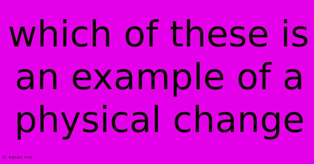 Which Of These Is An Example Of A Physical Change