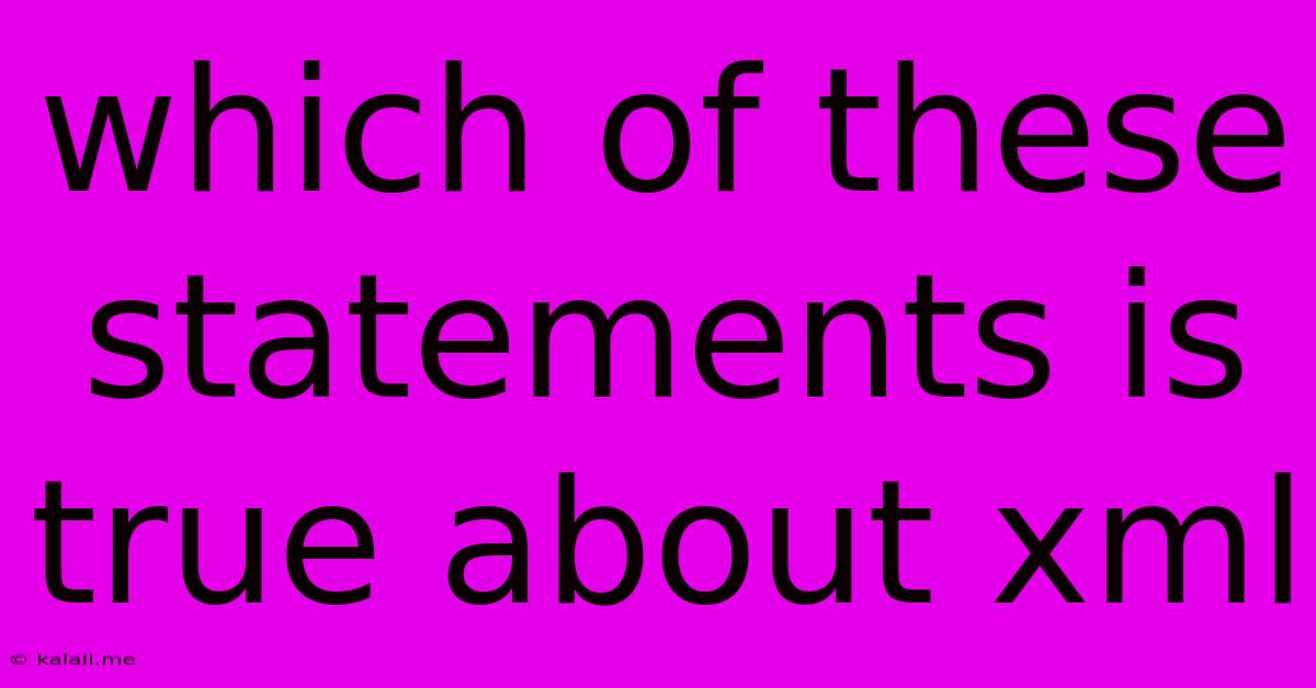 Which Of These Statements Is True About Xml