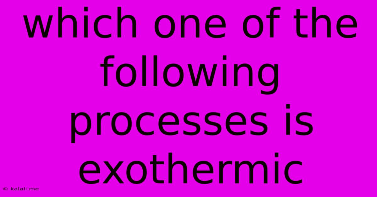 Which One Of The Following Processes Is Exothermic