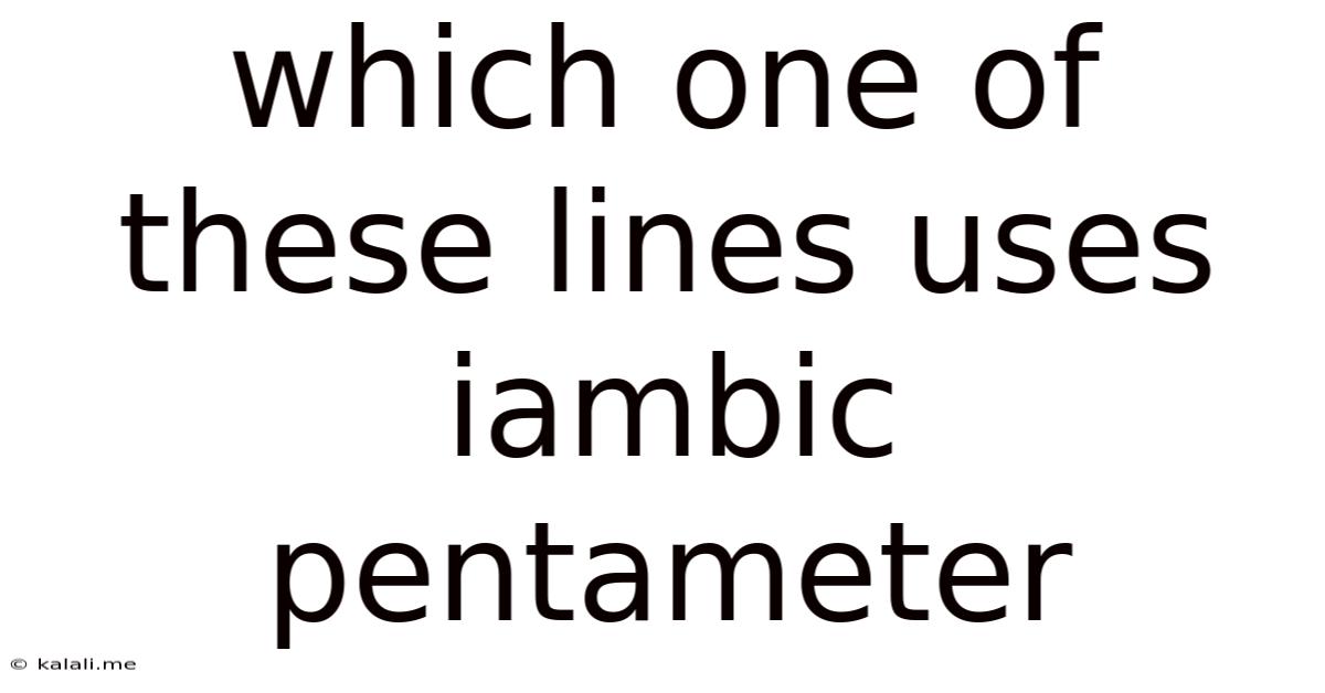 Which One Of These Lines Uses Iambic Pentameter