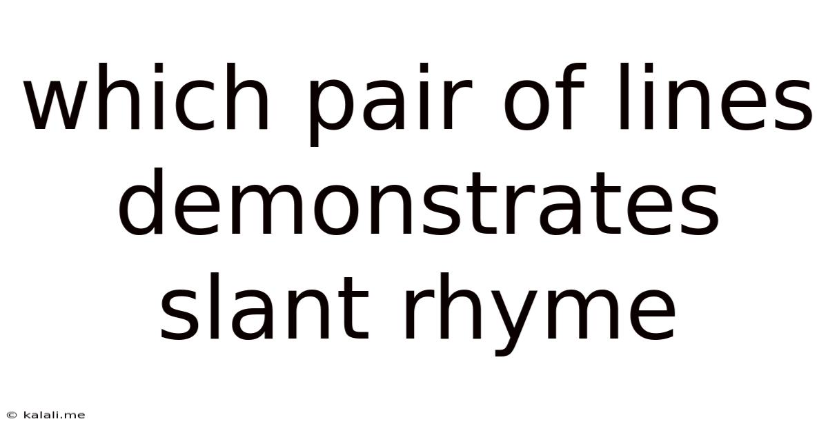 Which Pair Of Lines Demonstrates Slant Rhyme