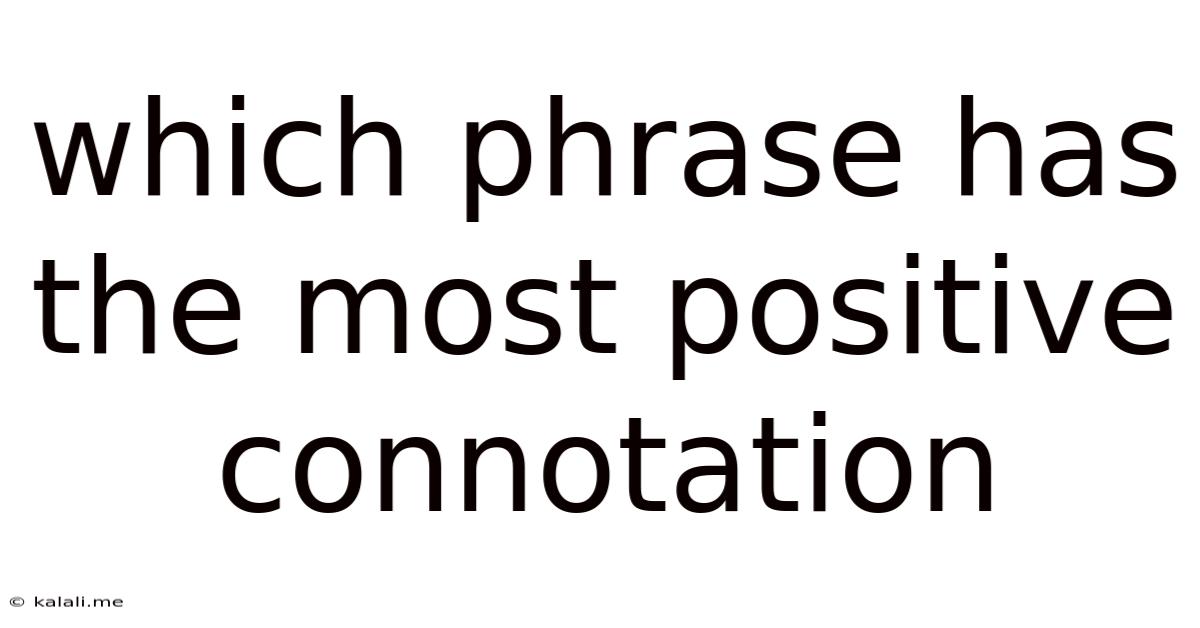 Which Phrase Has The Most Positive Connotation