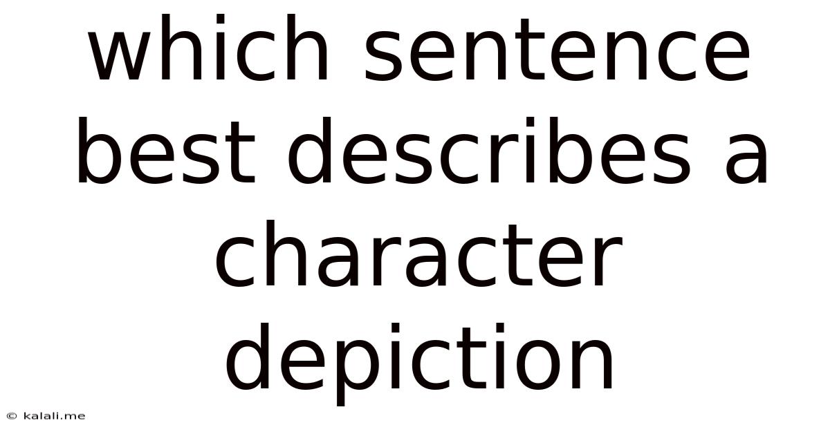 Which Sentence Best Describes A Character Depiction
