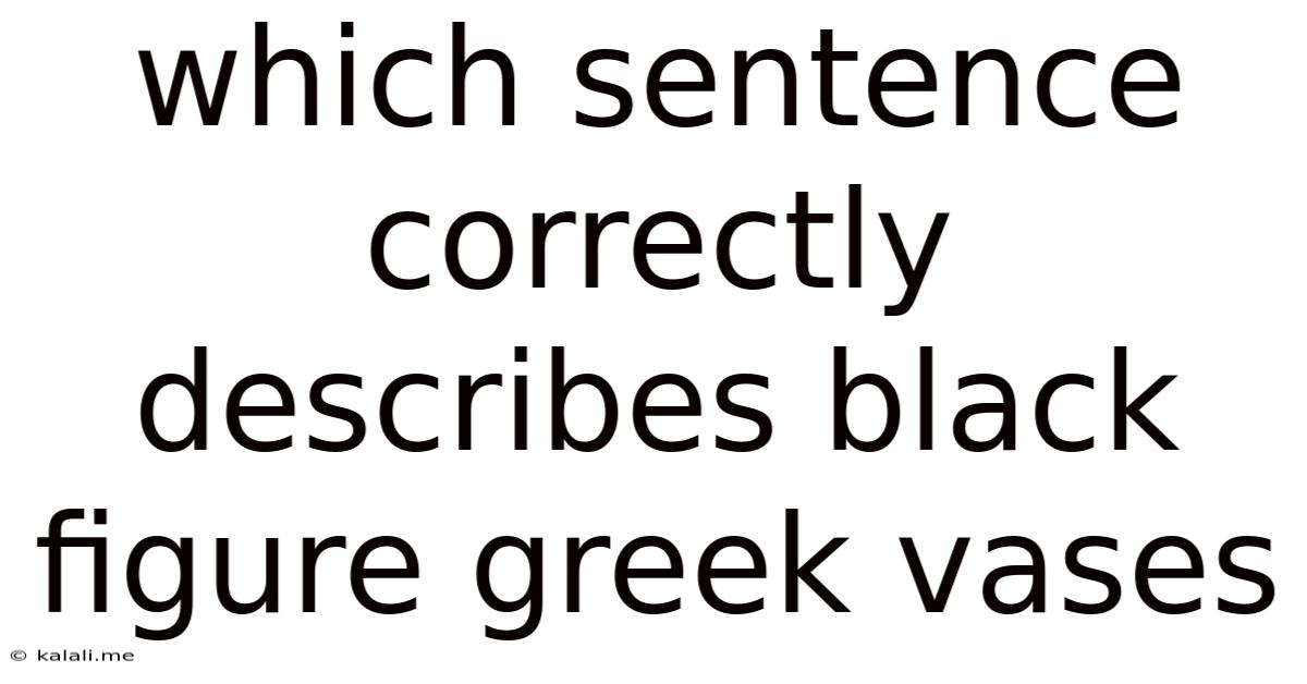 Which Sentence Correctly Describes Black Figure Greek Vases