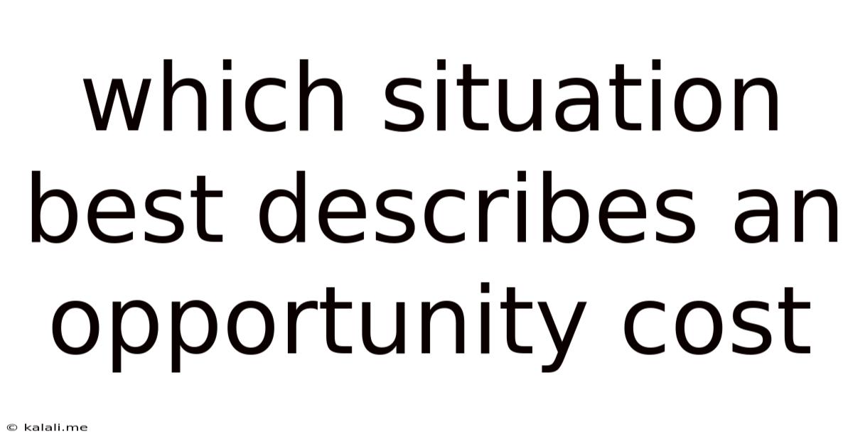 Which Situation Best Describes An Opportunity Cost